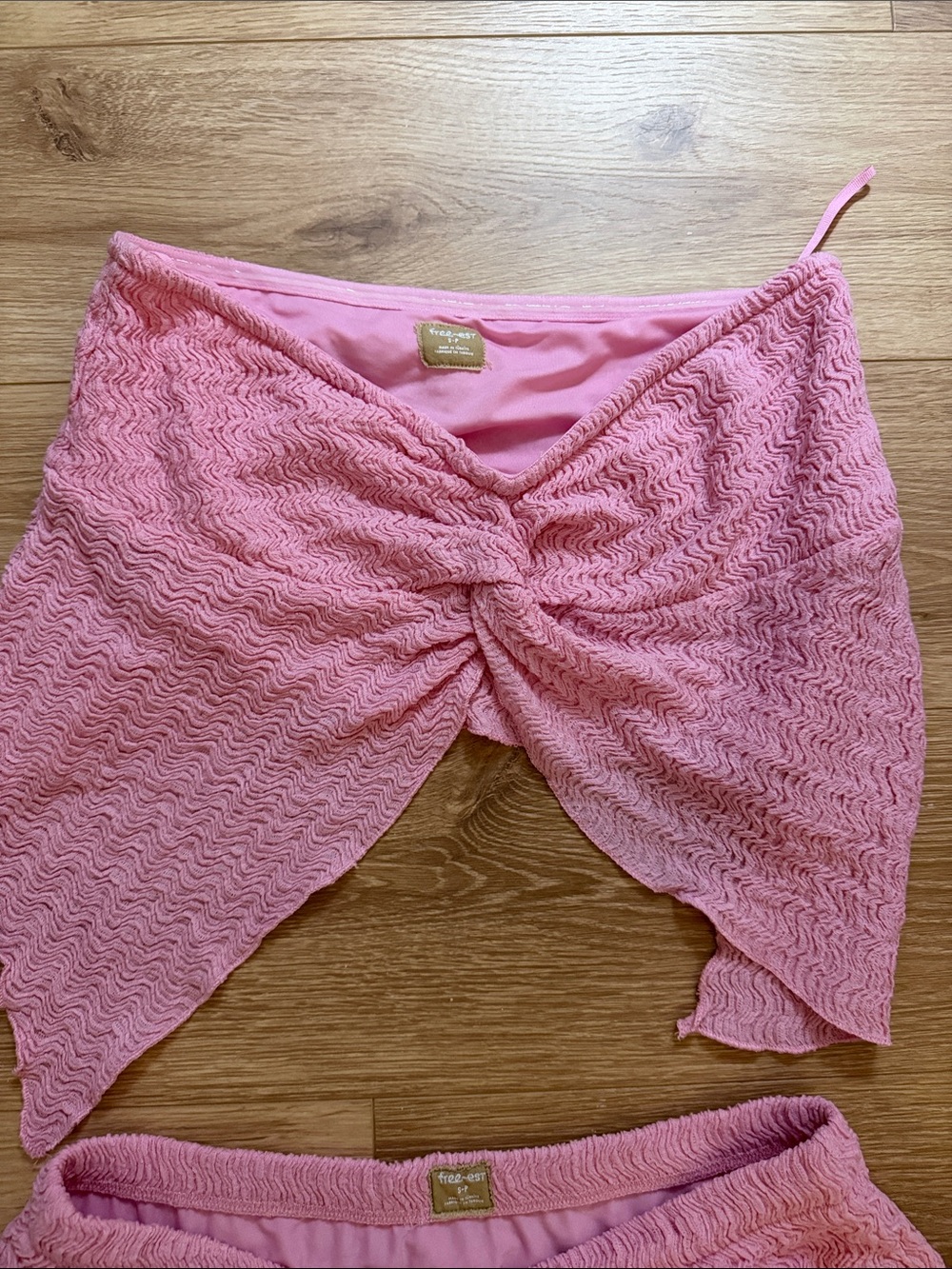 Free People Pink Ruffle Tiered Mini Skirt Set - Picture 3 of 4